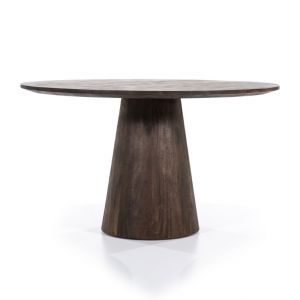 95656 Eettafel Aron rond bruin 130x130x76  cm