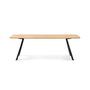 Eettafel Freiburg H77xB100xD240 cm Massief Eiken Olie Naturel 27mm Poot: Metaal 10mm V10106262