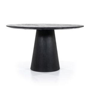 95657 Eettafel Aron rond zwart 130x130x76  cm