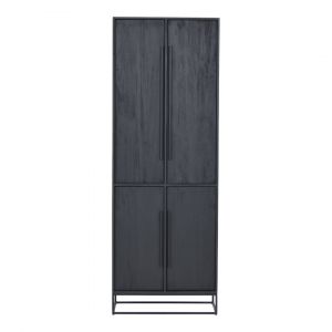 Kast Caminello 4Drs Hout Mindy Black H210xB75xD40 cm