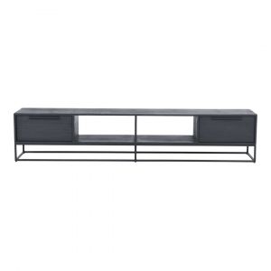 Tv Dressoir Caminello 2Ldn+2Open Vakken Hout Mindy Black H40xB200xD40 cm