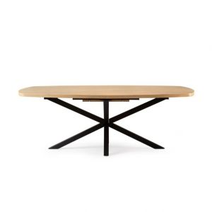 Uitschuiftafel Hammington Lamulux Blond Oak Poot: Zwart Ijzer H77xB220(280)xD120 cm 10108050