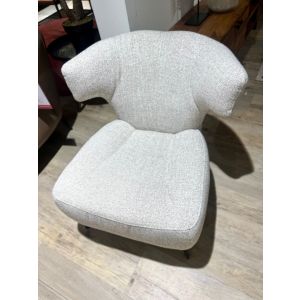 Fauteuil Tirenza, Code Club, Stof FAB-MVE-110 Ecru, Poot: Zwart Metaal