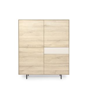 Wandkast Lyon 3d/3l lamulux fresh oak/ ivory 120x45x142 10100268