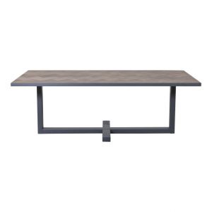 Tafel Tablo 220x100cm Kleur 42. Blad Mozaiek met metalen rand, type 380.3.51M