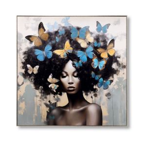 Wanddeco Blue Butterfly Lady H100xB100 10109660