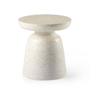 Bijzettafel Evana White Terrazzo Beton Ø41xH45 cm V10110760